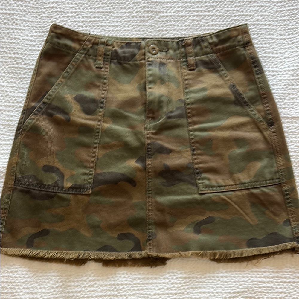Blank NYC Green Brown Mini Cargo Skirt